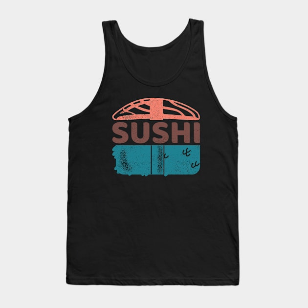 Japanese Food Sushi Modern Design Tank Top by New East 